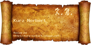 Kurz Norbert névjegykártya